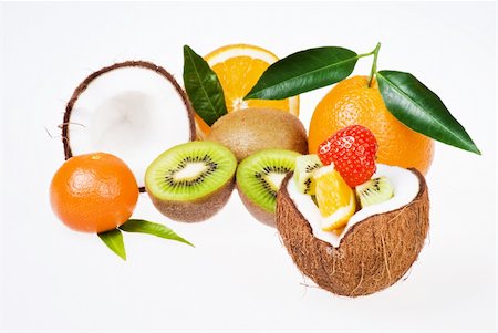 simsearch:400-04433511,k - Fresh exotic fruits over white background Stock Photo - Budget Royalty-Free & Subscription, Code: 400-04760994