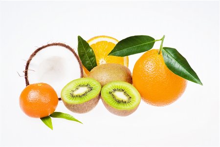simsearch:400-04433511,k - Fresh exotic fruits over white background Stock Photo - Budget Royalty-Free & Subscription, Code: 400-04760993