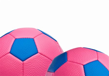 simsearch:400-04758470,k - Close Up of Pink Soccer Balls Border Image with White Copy Space. Foto de stock - Royalty-Free Super Valor e Assinatura, Número: 400-04761373
