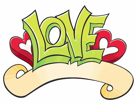 simsearch:400-04903018,k - Love word with hearts drawed in graffiti style Photographie de stock - Aubaine LD & Abonnement, Code: 400-04761554