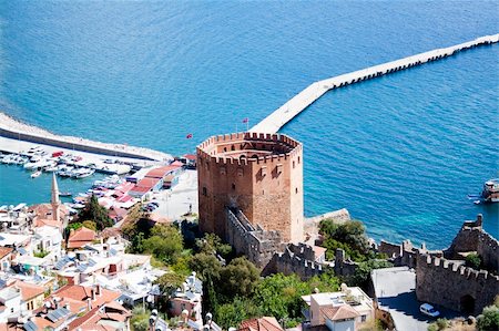 simsearch:400-04473180,k - Red Tower in Alanya, Turkey Photographie de stock - Aubaine LD & Abonnement, Code: 400-04762397