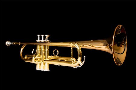 simsearch:400-05304831,k - A trumpet on black background Stock Photo - Budget Royalty-Free & Subscription, Code: 400-04762392