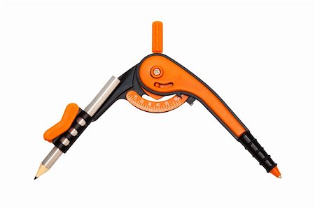simsearch:400-04801110,k - Modern orange compasses on a white background Stockbilder - Microstock & Abonnement, Bildnummer: 400-04762459