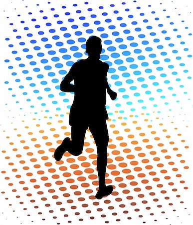 running man silhouette - vector Fotografie stock - Microstock e Abbonamento, Codice: 400-04762478