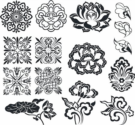 filigree tattoo pictures - flower illustration Stock Photo - Budget Royalty-Free & Subscription, Code: 400-04762634