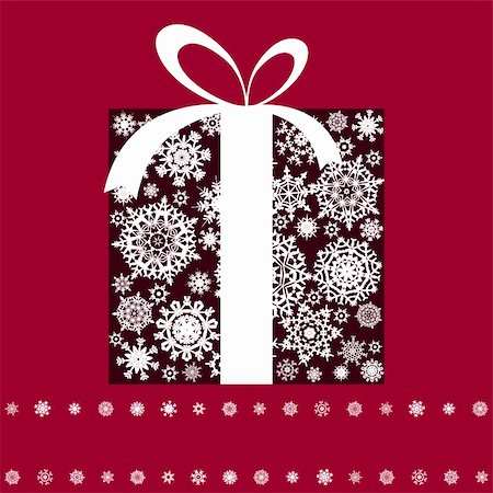 simsearch:400-07933751,k - Christmas present box made from white snowflakes. EPS 8 vector file included Photographie de stock - Aubaine LD & Abonnement, Code: 400-04763172