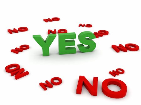 choose yes or no from multiple no and single yes Photographie de stock - Aubaine LD & Abonnement, Code: 400-04763349