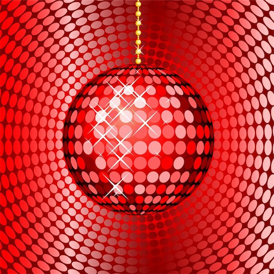 abstract red disco ball on a red mosaic background Stock Photo - Royalty-Free, Artist: SSylenko, Image code: 400-04763546