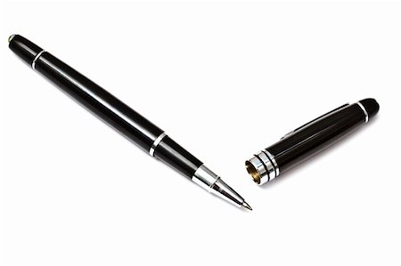 simsearch:400-06172102,k - Black Ball Point Pen Isolated On White background Foto de stock - Royalty-Free Super Valor e Assinatura, Número: 400-04763543