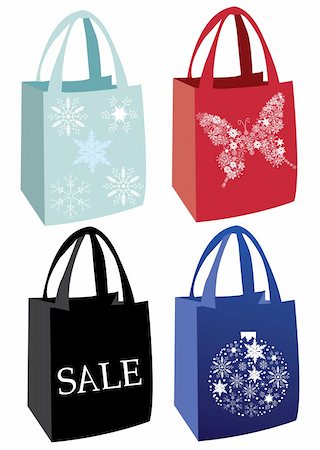 simsearch:400-08772748,k - vector illustration of decorated holiday shopping bags Foto de stock - Super Valor sin royalties y Suscripción, Código: 400-04763727