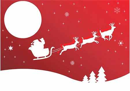 vector illustration of country holiday background with santa claus Stock Photo - Budget Royalty-Free & Subscription, Code: 400-04763735