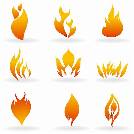 illustration of shapes of fire with white background Stock Photo - Budget Royalty-Free & Subscription, Code: 400-04763784