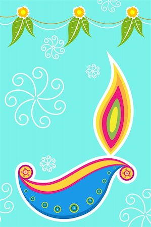 illustration of colorful diwali card Foto de stock - Super Valor sin royalties y Suscripción, Código: 400-04763803