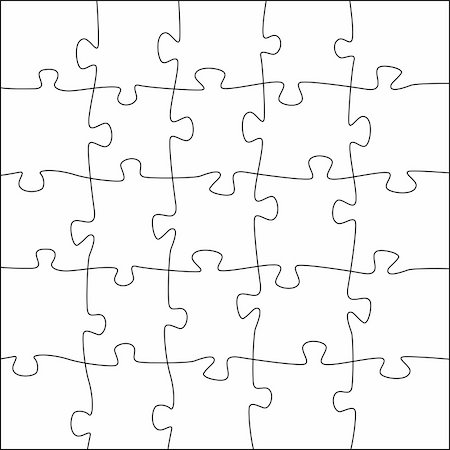 Vector template of a jigsaw puzzle with irregularly shaped pieces Stock Photo - Budget Royalty-Free & Subscription, Code: 400-04763836