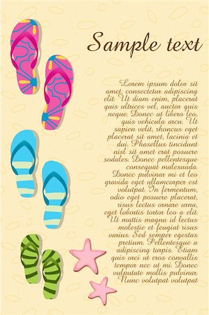 illustration of beach card with sample text Stock Photo - Budget Royalty-Free & Subscription, Code: 400-04763832