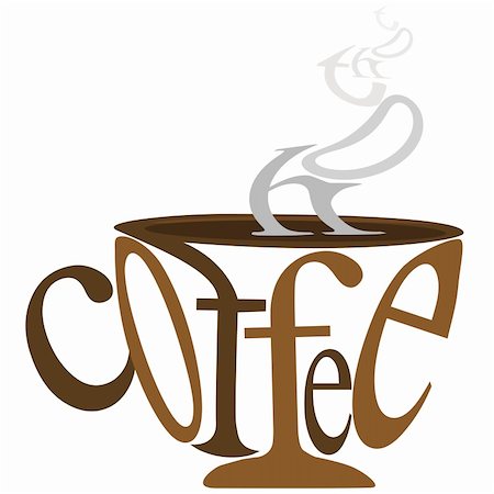 simsearch:400-04939217,k - illustration of coffee cup and smoke with text on isolated background Foto de stock - Super Valor sin royalties y Suscripción, Código: 400-04763872