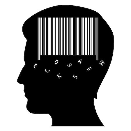 simsearch:400-07472751,k - illustration of man's mind with barcode on white background Stock Photo - Budget Royalty-Free & Subscription, Code: 400-04763915
