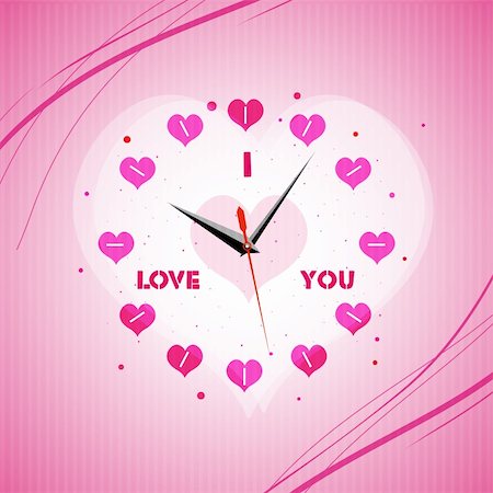 simsearch:400-04783578,k - illustration of valentine clock Stockbilder - Microstock & Abonnement, Bildnummer: 400-04763936