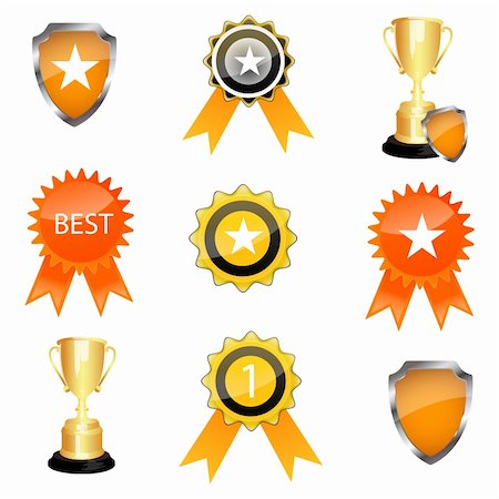 simsearch:400-07463041,k - illustration of prize icons on white background Foto de stock - Super Valor sin royalties y Suscripción, Código: 400-04763950