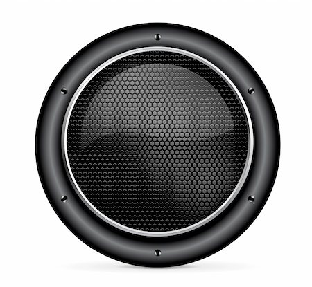 stereo - audio speaker icon illustration on white background Stock Photo - Budget Royalty-Free & Subscription, Code: 400-04774073