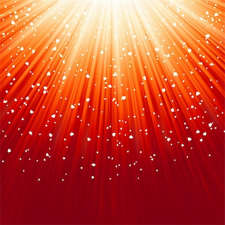 red confetti - Little hearts floating on rays of light. EPS 8 vector file included Stock Photo - Budget Royalty-Free & Subscription, Code: 400-04774291