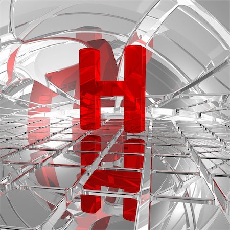 red uppercase letter h in futuristic space - 3d illustration Foto de stock - Super Valor sin royalties y Suscripción, Código: 400-04774311