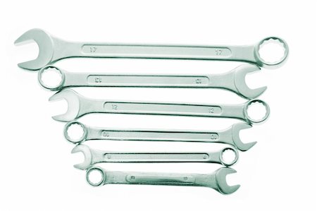 simsearch:400-04996705,k - A collection of Spanners in Green Tone Photographie de stock - Aubaine LD & Abonnement, Code: 400-04774515