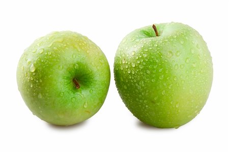 green apples isolated on white Foto de stock - Super Valor sin royalties y Suscripción, Código: 400-04774525