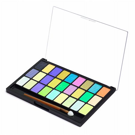 simsearch:400-05273248,k - Colorful palette for makeup on white background Stock Photo - Budget Royalty-Free & Subscription, Code: 400-04774689