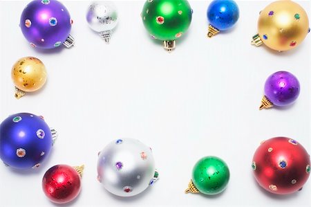 simsearch:400-04774467,k - Christmas Ornaments on White Background Stock Photo - Budget Royalty-Free & Subscription, Code: 400-04774773