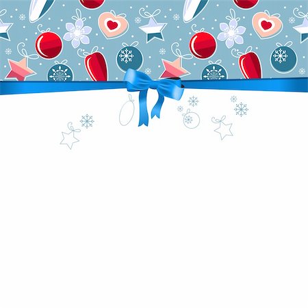 simsearch:400-04270207,k - Blue Christmas frame with bow and contour balls Stockbilder - Microstock & Abonnement, Bildnummer: 400-04774898