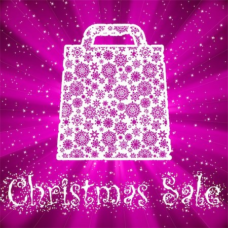 Bag For Shopping With snowflakes, On gold red Background. EPS 8 vector file included Stock Photo - Budget Royalty-Free & Subscription, Code: 400-04774935