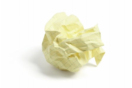 simsearch:400-05200945,k - Crumpled Paper Ball on White Background Fotografie stock - Microstock e Abbonamento, Codice: 400-04775024