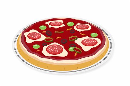 simsearch:400-08042607,k - illustration of hot  pizza on isolated background Stock Photo - Budget Royalty-Free & Subscription, Code: 400-04775056