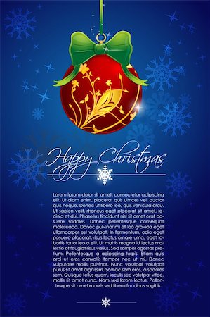 simsearch:400-04499150,k - illustration of floral christmas card with ball on white background Foto de stock - Royalty-Free Super Valor e Assinatura, Número: 400-04775077