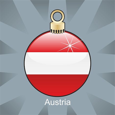 fully editable vector illustration of isolated austria flag in christmas bulb shape Stock Photo - Budget Royalty-Free & Subscription, Code: 400-04775318