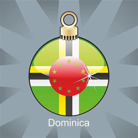 fully editable vector illustration of isolated dominica flag in christmas bulb shape Foto de stock - Super Valor sin royalties y Suscripción, Código: 400-04775358