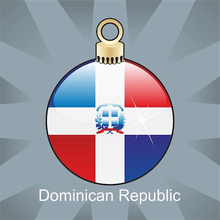 fully editable vector illustration of isolated dominican republic flag in christmas bulb shape Photographie de stock - Aubaine LD & Abonnement, Code: 400-04775359