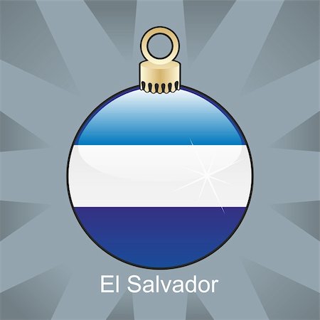 fully editable vector illustration of isolated el salvador flag in christmas bulb shape Photographie de stock - Aubaine LD & Abonnement, Code: 400-04775365