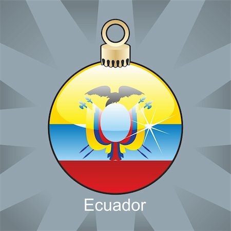 fully editable vector illustration of isolated ecuador flag in christmas bulb shape Foto de stock - Super Valor sin royalties y Suscripción, Código: 400-04775363