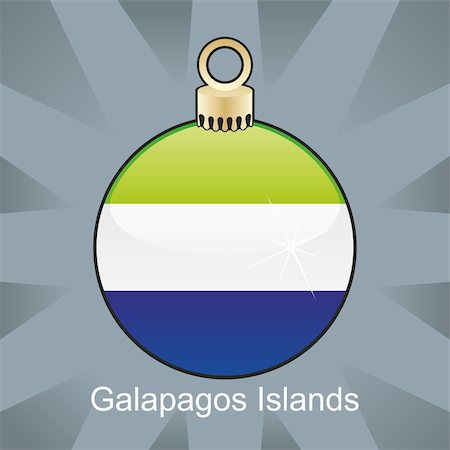 fully editable vector illustration of isolated galapagos islands flag in christmas bulb shape Foto de stock - Super Valor sin royalties y Suscripción, Código: 400-04775378