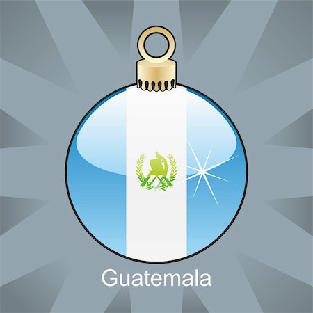 fully editable vector illustration of isolated guatemala flag in christmas bulb shape Foto de stock - Super Valor sin royalties y Suscripción, Código: 400-04775386