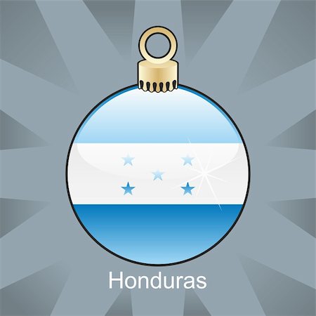 fully editable vector illustration of isolated honduras flag in christmas bulb shape Foto de stock - Super Valor sin royalties y Suscripción, Código: 400-04775393