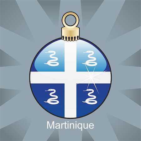 fully editable vector illustration of isolated martinique flag in christmas bulb shape Foto de stock - Super Valor sin royalties y Suscripción, Código: 400-04775429