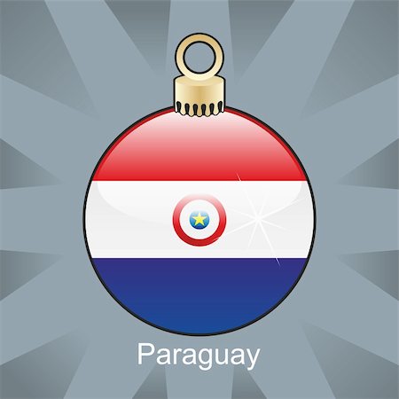 fully editable vector illustration of isolated paraguay flag in christmas bulb shape Foto de stock - Super Valor sin royalties y Suscripción, Código: 400-04775454