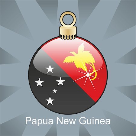 fully editable vector illustration of isolated papua new guinea flag in christmas bulb shape Photographie de stock - Aubaine LD & Abonnement, Code: 400-04775453