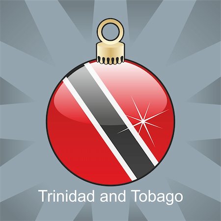 fully editable vector illustration of isolated trinidad and tobago flag in christmas bulb shape Foto de stock - Super Valor sin royalties y Suscripción, Código: 400-04775494