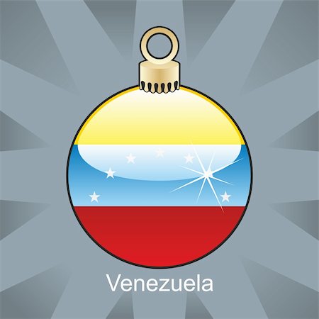 fully editable vector illustration of isolated Venezuela flag in christmas bulb shape Foto de stock - Super Valor sin royalties y Suscripción, Código: 400-04775505