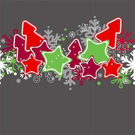 simsearch:400-04270207,k - Seamless christmas pattern with stylized stars and trees Stockbilder - Microstock & Abonnement, Bildnummer: 400-04775527