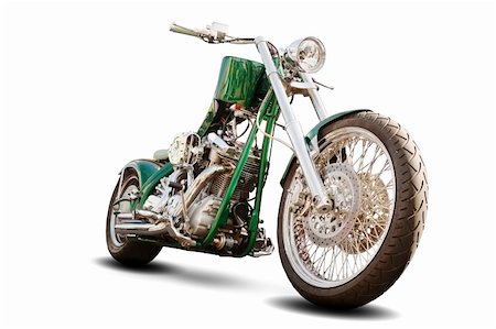 Isolated chopper motorcycle on white background Stock Photo - Budget Royalty-Free & Subscription, Code: 400-04775616